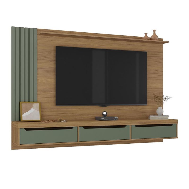 Painel-Para-TV-ate-75-Polegadas-3-Gavetas-Ripado-Presence-Artely