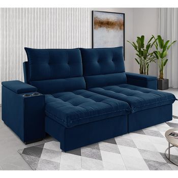 Sofá 4 Lugares Retrátil Reclinável 230cm Veludo Florence Viero Móveis