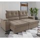 Sofá 4 Lugares Retrátil Reclinável 230cm Veludo Florence Viero Móveis