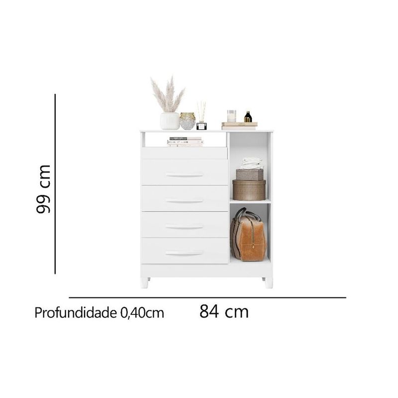Comoda-4-Gavetas-1-Porta-Flex-Turquesa-Albatroz