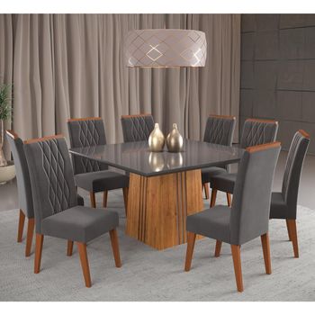 Conjunto Sala de Jantar Mesa Good 8 Cadeiras Cristal Viero
