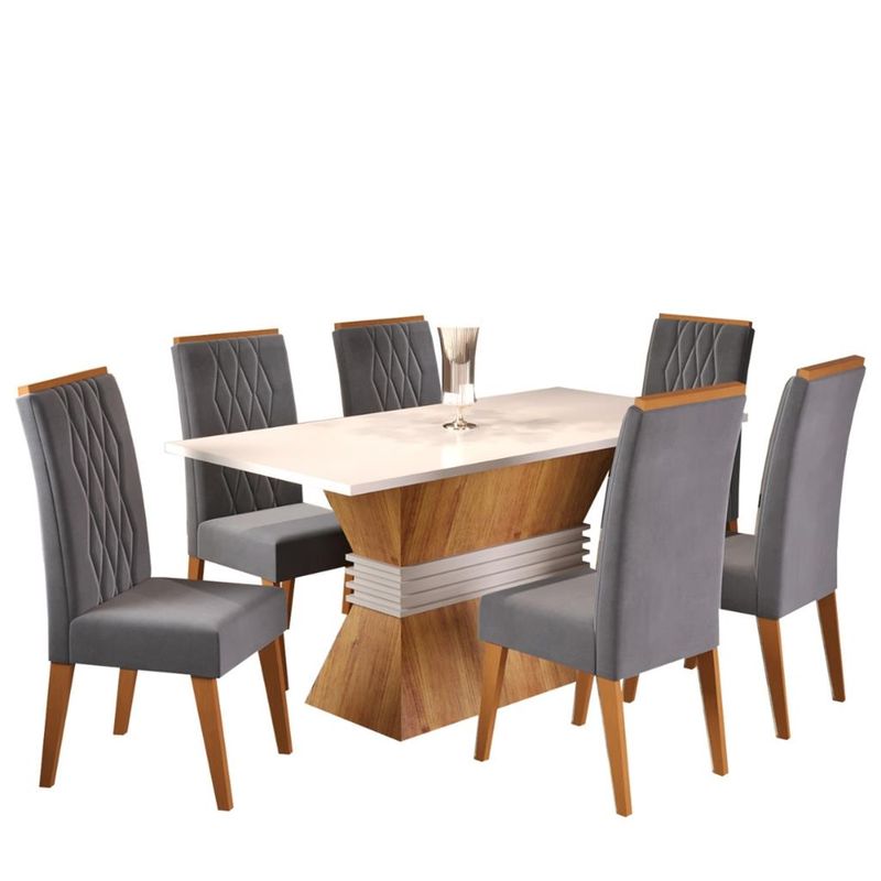 Conjunto-Sala-de-Jantar-Mesa-Plata-6-Cadeiras-Cristal-Viero