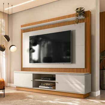 Estante Home Ripada para TV até 75 Polegadas Flex 2 Portas de Correr Guararapes Linea Brasil