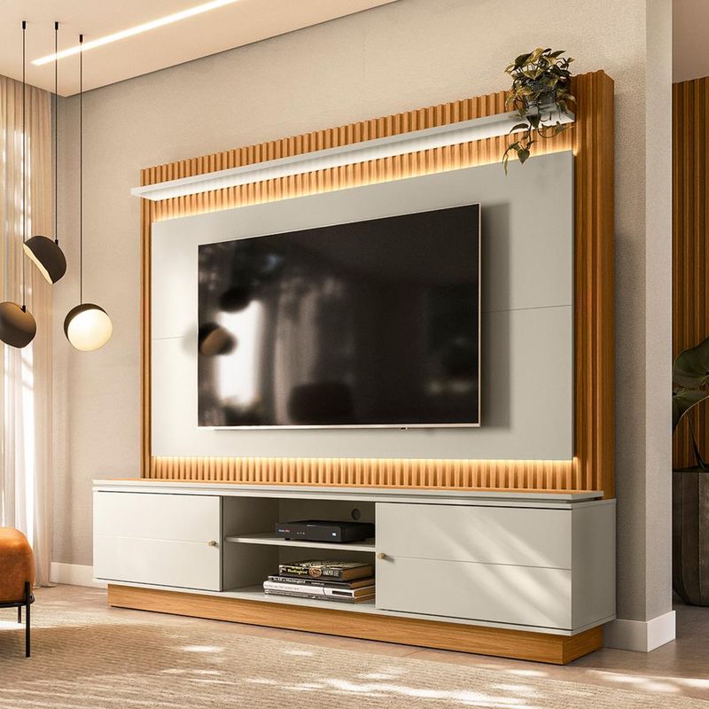 Rack-com-Painel-para-TV-ate-75-Polegadas-2-Portas-180cm-Led-Flex-Guararapes-Linea-Brasil