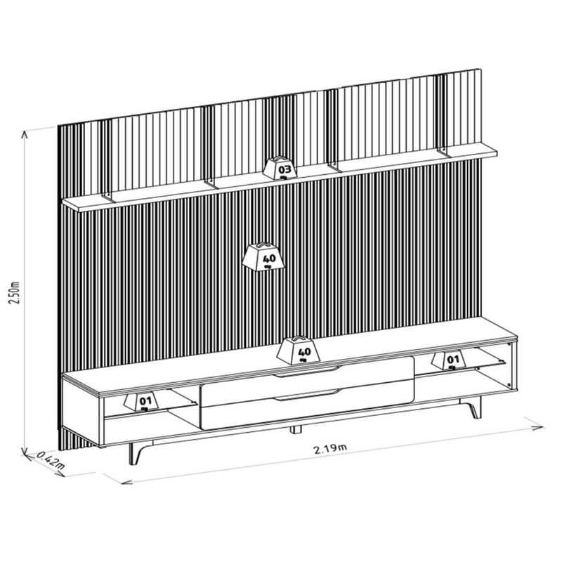 Rack-com-Painel-para-TV-ate-75-Polegadas-2-Gavetas-Ripado-mod-22-Los-Angeles-Linea-Brasil