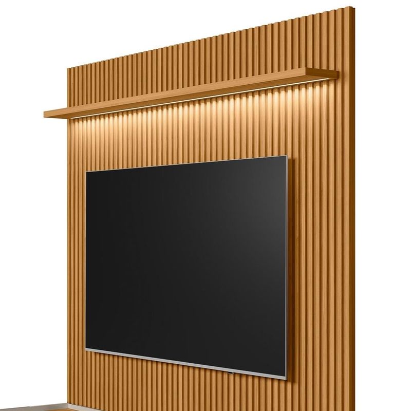 Rack-com-Painel-para-TV-ate-75-Polegadas-Ripado-3-Portas-Orlando-Ouro-Preto-Linea-Brasil