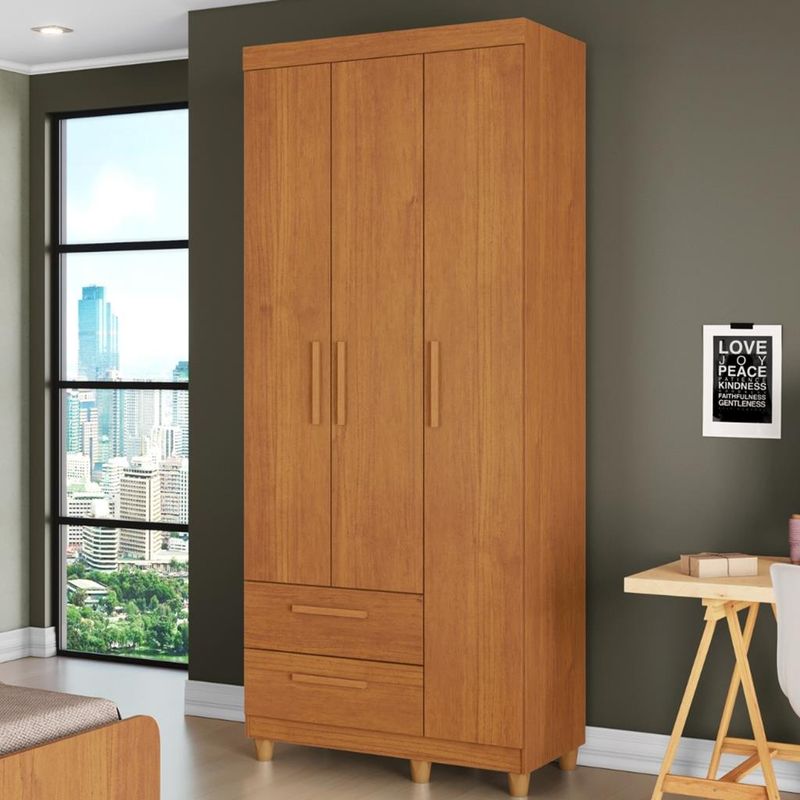 Guarda-Roupa-Solteiro-3-Portas-2-Gavetas-Canada-Plus-Conquista-Moveis
