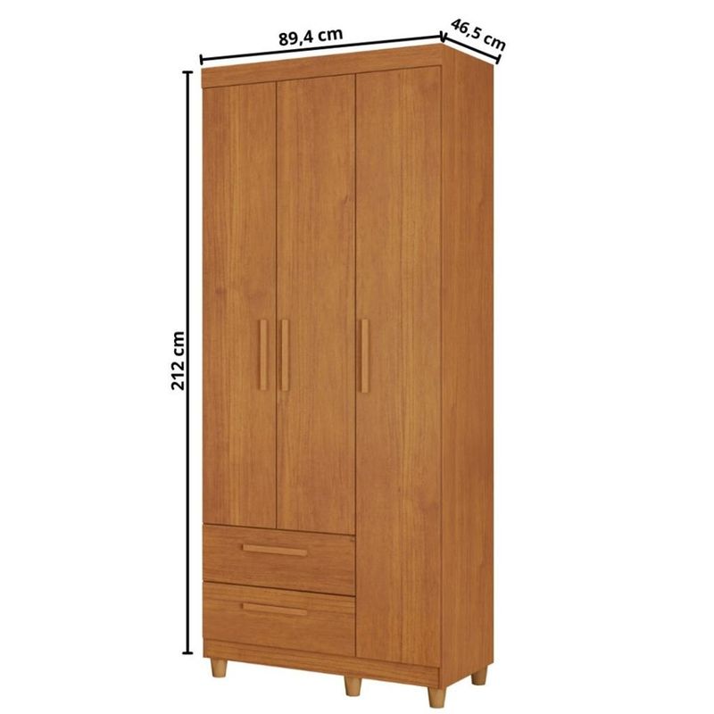 Guarda-Roupa-Solteiro-3-Portas-2-Gavetas-Canada-Plus-Conquista-Moveis