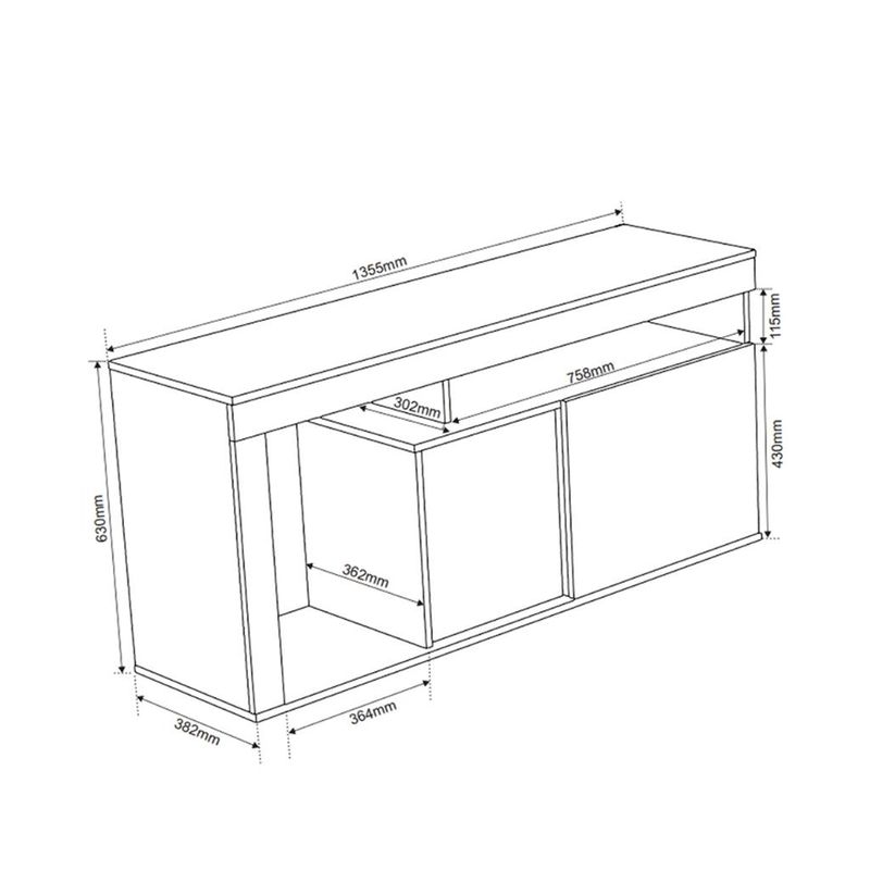Rack-com-Painel-para-TV-ate-42-Polegadas-2-Portas-Palermo-Viero