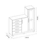 Comoda-com-Espelho-5-Gavetas-2-Portas-New-Master-Albatroz