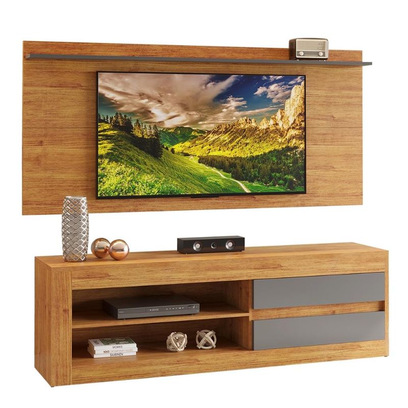 Rack-com-Painel-para-TV-ate-55-Polegadas-2-Gavetas-Noruega-Viero