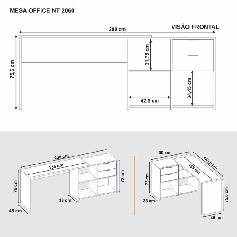 Escrivaninha-2-Gavetas-NT2060-Notavel