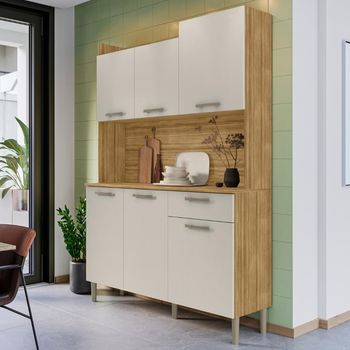 Cozinha Compacta 6 Portas 1 Gaveta com Tampo Genova Kits Paraná