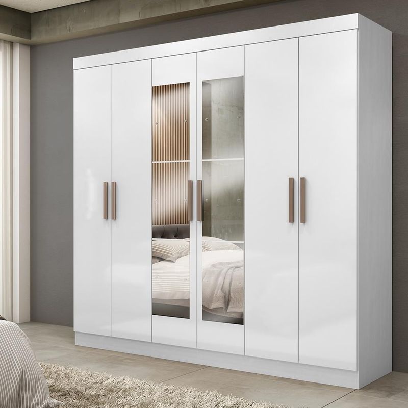 Guarda-Roupa-Casal-Espelho-MDF-6-Portas-2-Gavetas-Genebra-Maxel