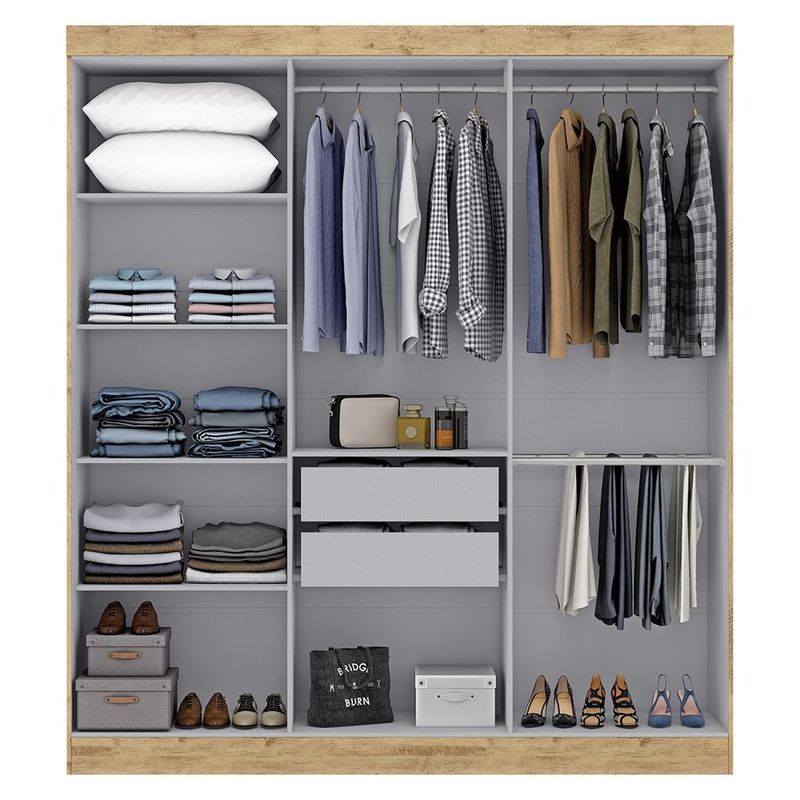 Guarda-Roupa-Casal-Espelho-MDF-6-Portas-2-Gavetas-Genebra-Maxel
