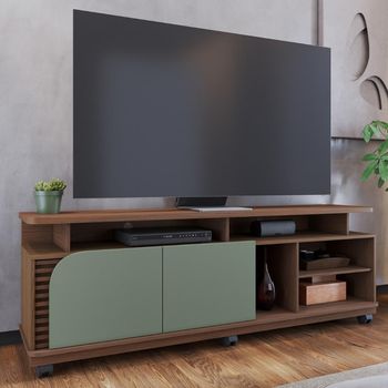 Rack Ripado para TV até 75 Polegadas 2 Portas com Rodízios Jurerê 1.8 Colibri