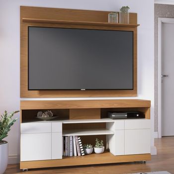 Rack com Painel para TV até 55 Polegadas 2 Portas com Rodízios Yara Maia Colibri