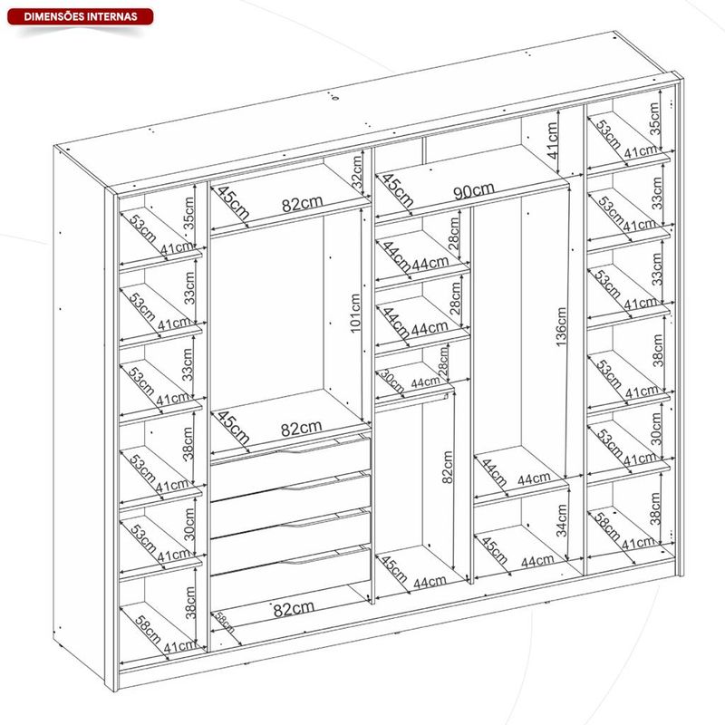 Guarda-Roupa-Casal-2-Espelho-4-Portas-Flex-4-Gavetas-Laredo-Demartez