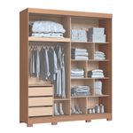 Guarda-Roupa-Solteiro-com-Espelho-2-Portas-de-Correr-3-Gavetas-Magno-Moveis-Castro