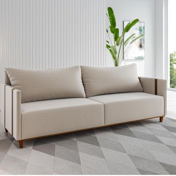 Sofá 3 Lugares 181,5cm Linho living Multi Viero