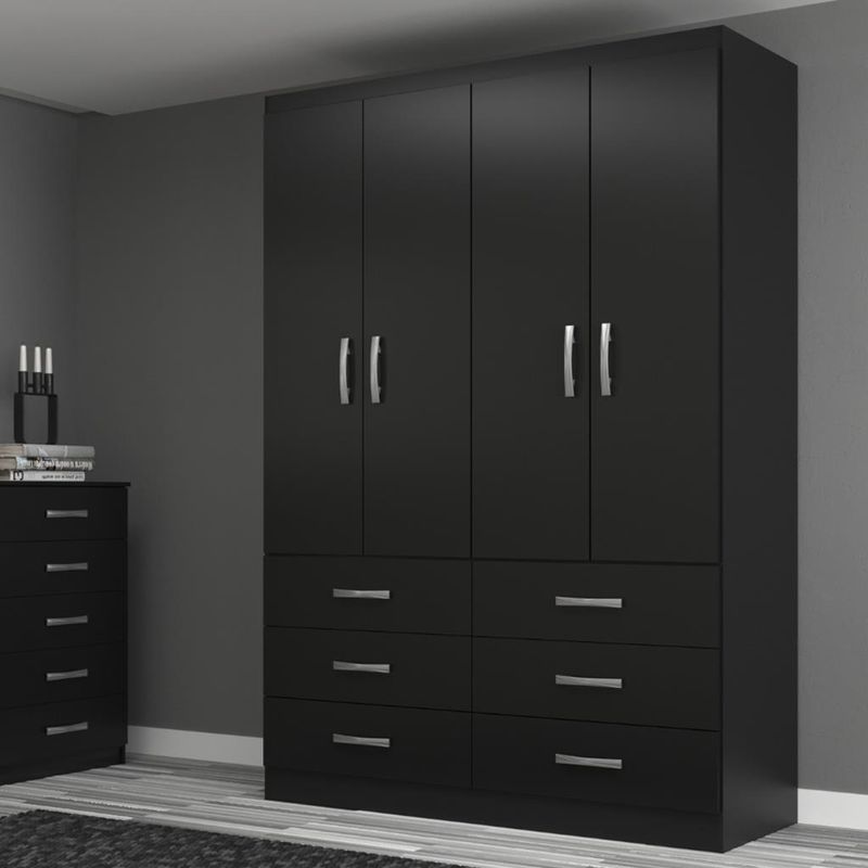 Guarda-Roupa-Solteiro-4-Portas-6-Gavetas-Treviso-Evidencia