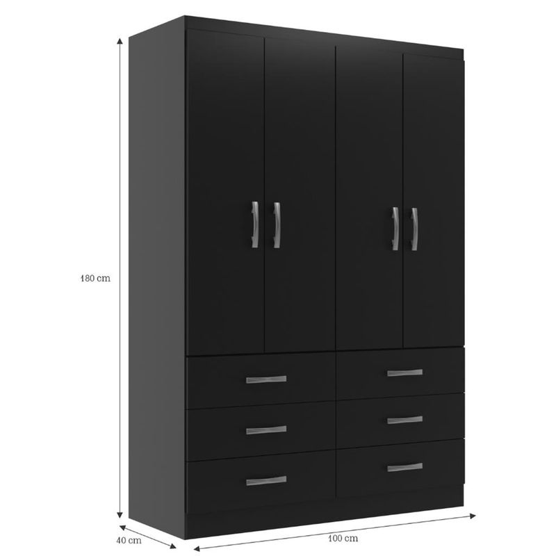 Guarda-Roupa-Solteiro-4-Portas-6-Gavetas-Treviso-Evidencia