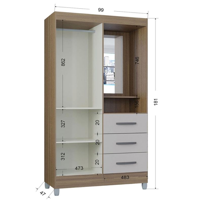 Guarda-Roupa-Solteiro-com-Espelho-2-Portas-3-Gavetas-Madri-Poquema