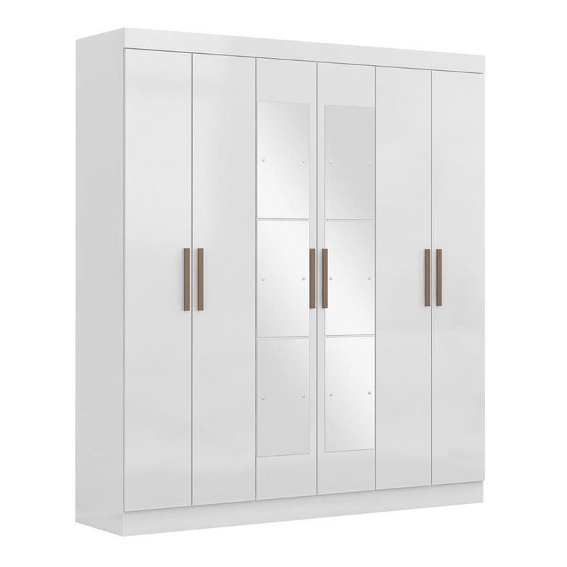 Guarda-Roupa-Casal-Espelho-MDF-6-Portas-2-Gavetas-Genebra-Maxel