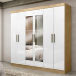 Guarda-Roupa-Casal-Espelho-MDF-6-Portas-2-Gavetas-Genebra-Maxel