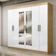 Guarda Roupa Casal Espelho MDF 6 Portas 2 Gavetas Genebra Maxel