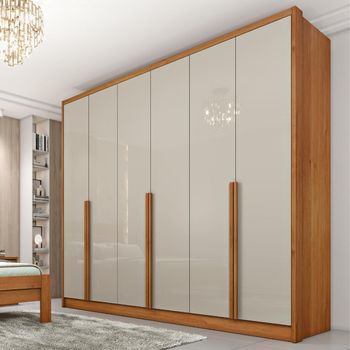 Guarda Roupa Casal 6 Portas Em MDF Fortuna Tcil