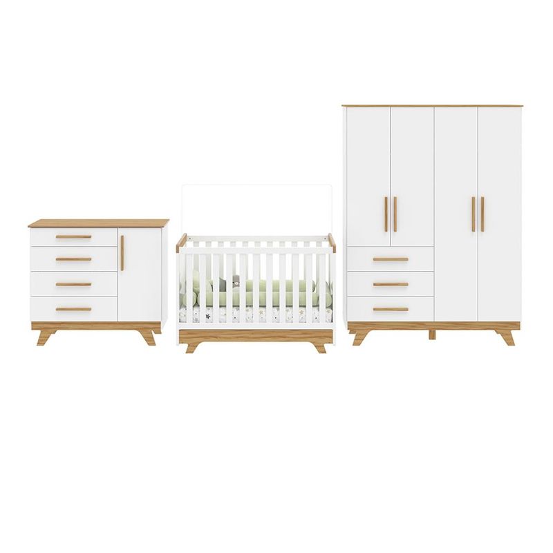 Conjunto-de-Quarto-Infantil-com-Berco-Retro-Guarda-Roupa-Comoda-Lisa-MDF-Moveis-Peroba