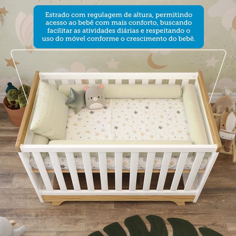 Conjunto-de-Quarto-Infantil-com-Berco-Retro-Guarda-Roupa-Comoda-Lisa-MDF-Moveis-Peroba
