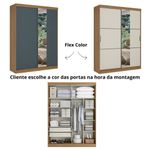 Guarda Roupas Solteiro com Espelho 2 Portas de Correr 2 Gavetas Flex Comfort Glass THB