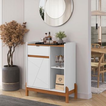 Aparador Bar 1 Porta 1 Gavetas com Pés de Madeira Bari Casa D