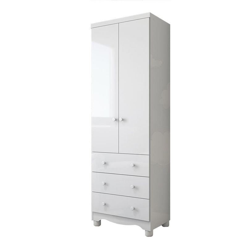 Guarda-Roupa-Infantil-2-Portas-3-Gavetas-com-Pes-100--MDF-Junior-New-Moveis-Peroba