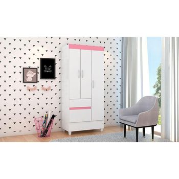 Guarda Roupa Solteiro com Pés 3 Portas 2 Gavetas Wind Demóbile
