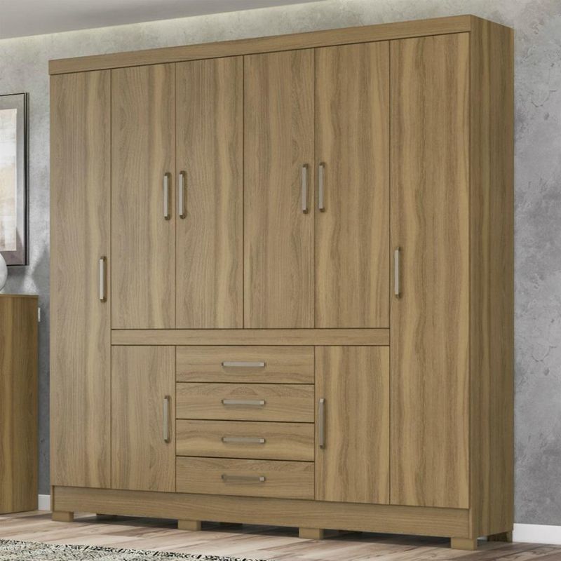 Guarda-Roupa-Casal-8-Portas-4-Gavetas-New-Realce-Demobile