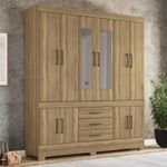 Guarda-Roupa-Casal-10-Portas-3-Gavetas-com-Espelhos-New-Murano-Demobile