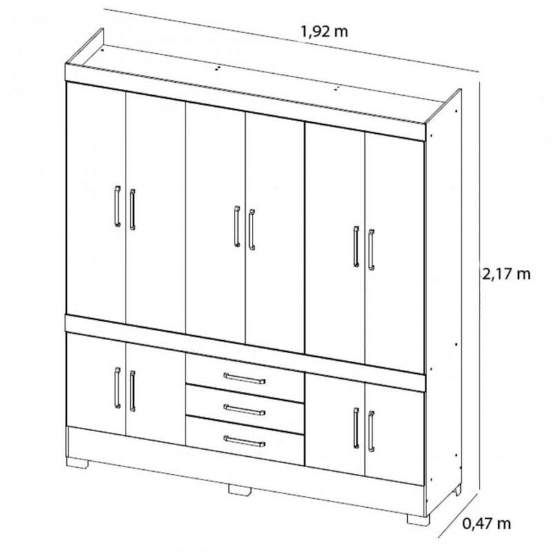 Guarda-Roupa-Casal-10-Portas-3-Gavetas-com-Espelhos-New-Murano-Demobile
