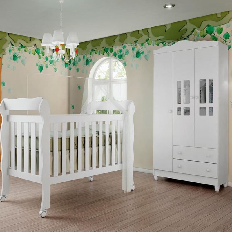 Quarto-de-Bebe-Berco-Mini-Cama-e--Guarda-Roupa-3-Portas-Lila-Carolina-Baby