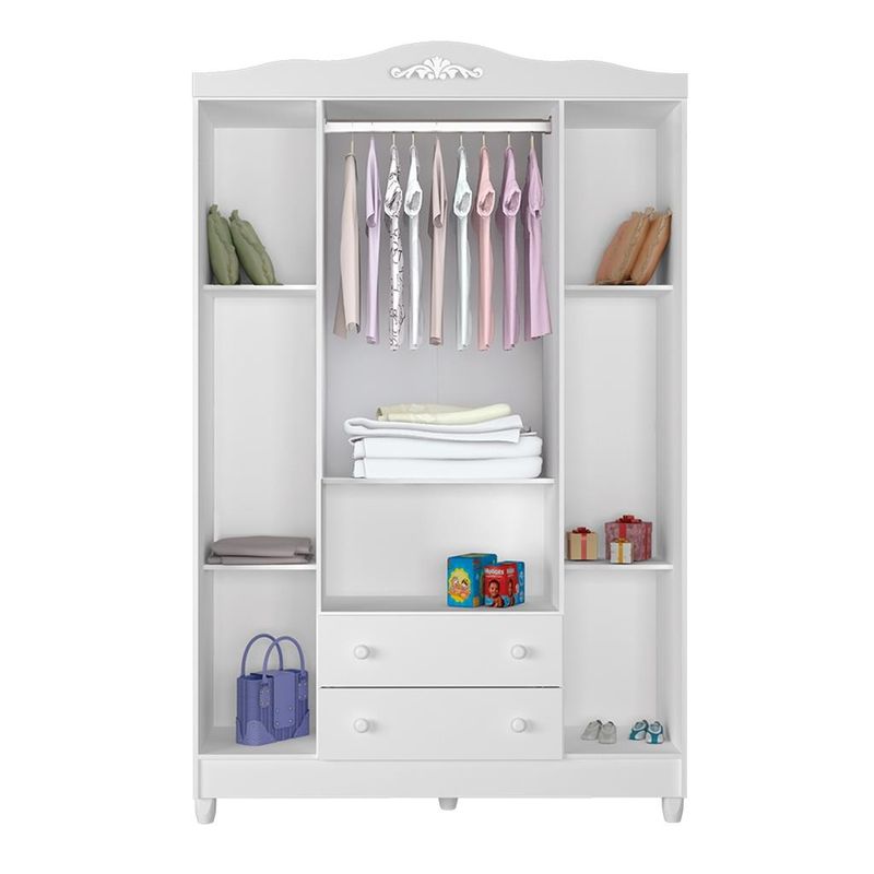 Quarto-de-Bebe-Berco-Mini-Cama-e--Guarda-Roupa-4-Portas-Lila-Carolina-Baby
