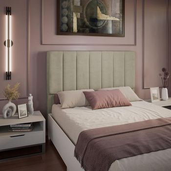 Cabeceira Estofada Casal 140cm Veludo Veneza Dobuê