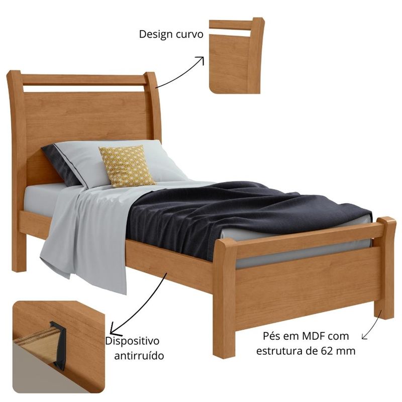 Cama Solteiro 90cm Reali Lopas