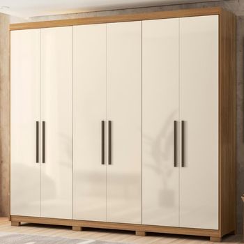 Guarda Roupa Casal com Pés 6 Portas Em MDF Venice Demobile
