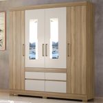Guarda-Roupa-Casal-4-Portas-4-Gavetas-Bilbao-Demobile