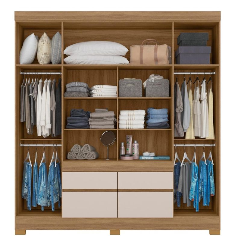 Guarda-Roupa-Casal-4-Portas-4-Gavetas-Bilbao-Demobile