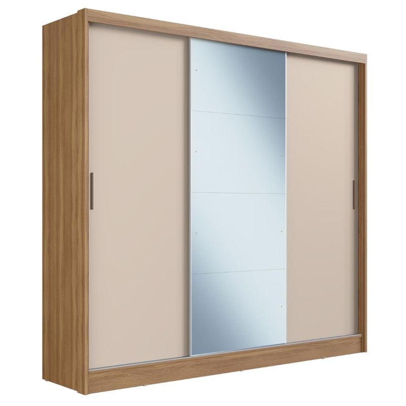 Guarda-Roupa-Casal-com-Espelho-3-Portas-de-Correr-2-Gavetas-Dalila-Demobile
