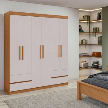 Guarda Roupa Casal 6 Portas 4 Gavetas Zeus Lopas