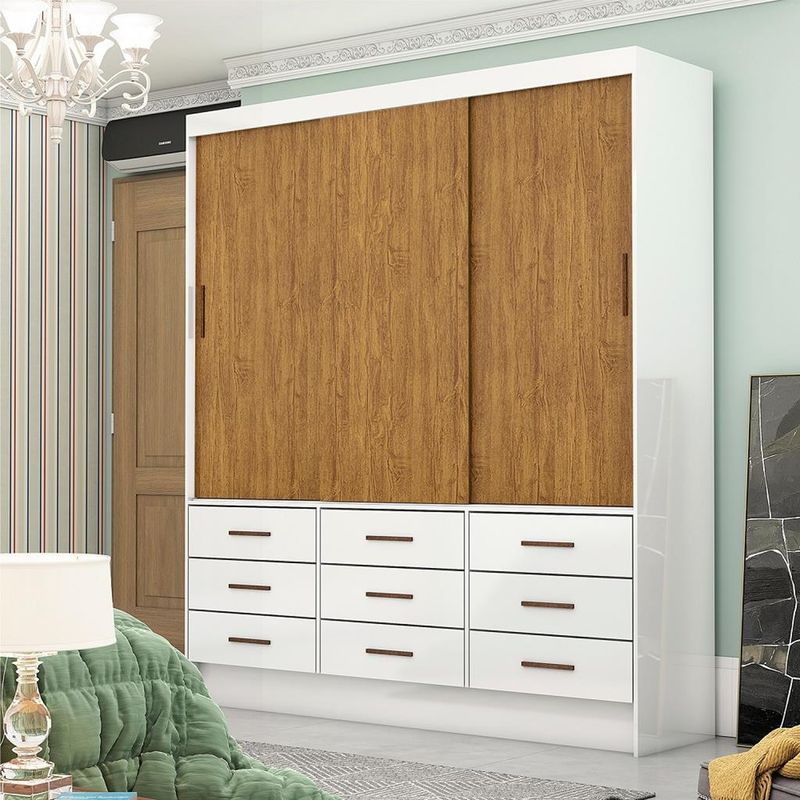 Guarda-Roupa-Casal-3-Portas-de-Correr-9-Gavetas-Sevilha-Carioca-Moveis